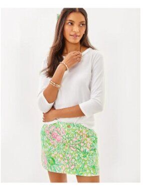 Lilly Pulitzer Colette Knit Skort, Fauna Green Lime Feeling Good | Size 2
